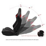 Universal Racing Seat Dual Slider 5 Point Cam-lock Belt PU Carbon