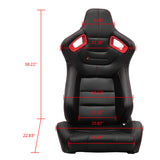 Universal Racing Seat Dual Slider 5 Point Cam-lock Belt PU Carbon