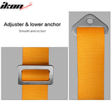 Universal Orange Bezel Racing Seat Cam-lock Belt Dual Slider PU Carbon