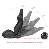 Universal Red Plaid Racing Seat Dual Slider Cam-lock Belt PU Carbon