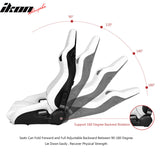 Universal White Bucket Racing Seat Dual Slider Buckle Style Belt PU