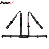 Universal Racing Seat Yellow Plaid Dual Slider Buckle Belt PU Carbon