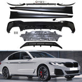 Fit 2021-2023 BMW G30 G31 M550i Rear Diffuser+Front Bumper Lip+Side Sk