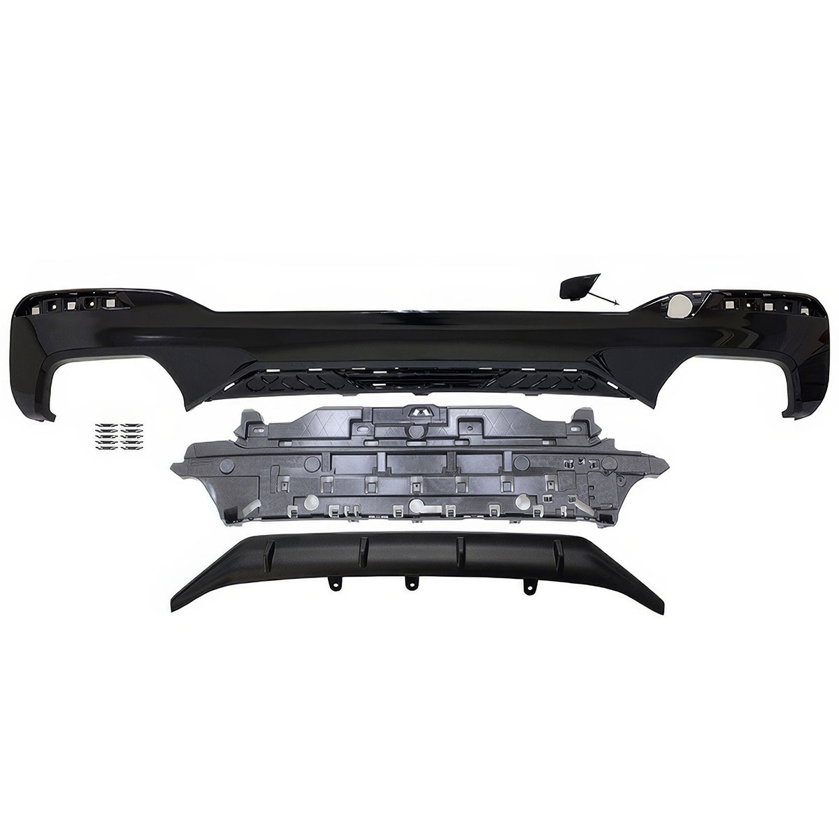 Fit 2021-2023 BMW G30 G31 M550i Rear Diffuser+Front Bumper Lip+Side Sk