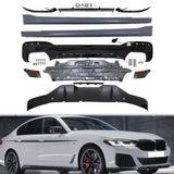 Fits 2021-2023 G30 G31 Rear Diffuser Type 2+Front Bumper Lip+Side Skir