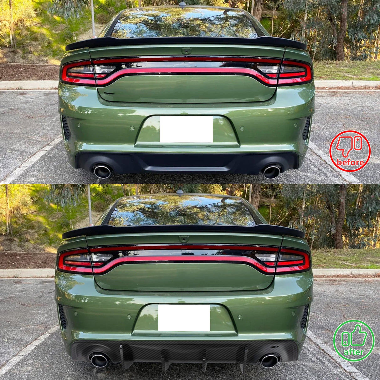 2020-2023 Charger Widebody Rear Diffuser 2PCS PP