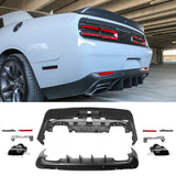 2008-2014 Dodge Challenger 2015+ SRT Hellcat Rear Bumper + V3 Diffuser
