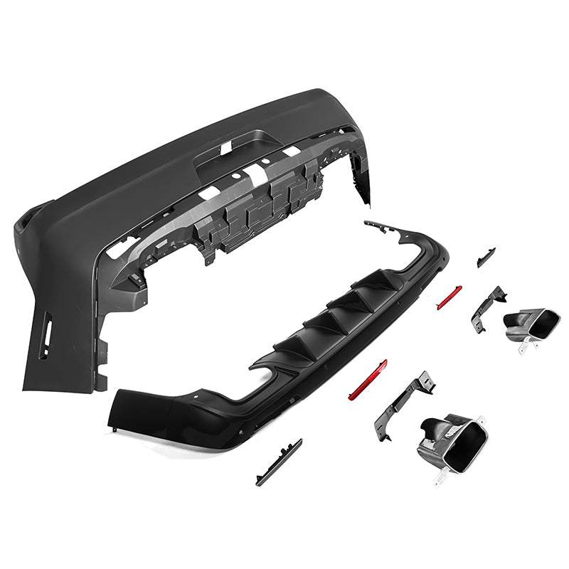 2008-2014 Dodge Challenger Front + Rear Bumper Cover + Diffuser PP