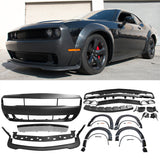 2008-2014 Dodge Challenger Front+Rear Bumper Cover+Lip+Diffuser PP