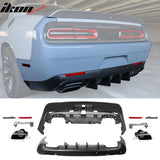 2008-2014 Dodge Challenger Front+Rear Bumper Cover+Lip+Diffuser PP