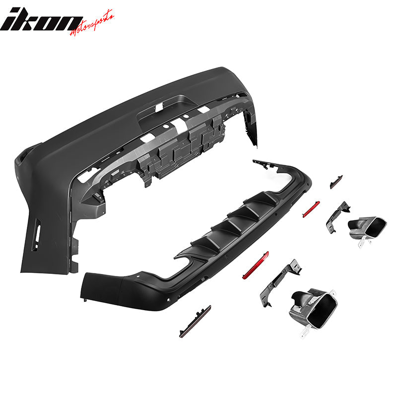 2008-2014 Dodge Challenger Front + Rear Bumper Cover + Diffuser PP