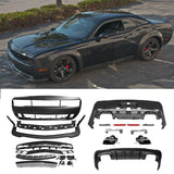 2008-2014 Dodge Challenger Front+Rear Bumper Cover+Lip+Diffuser PP