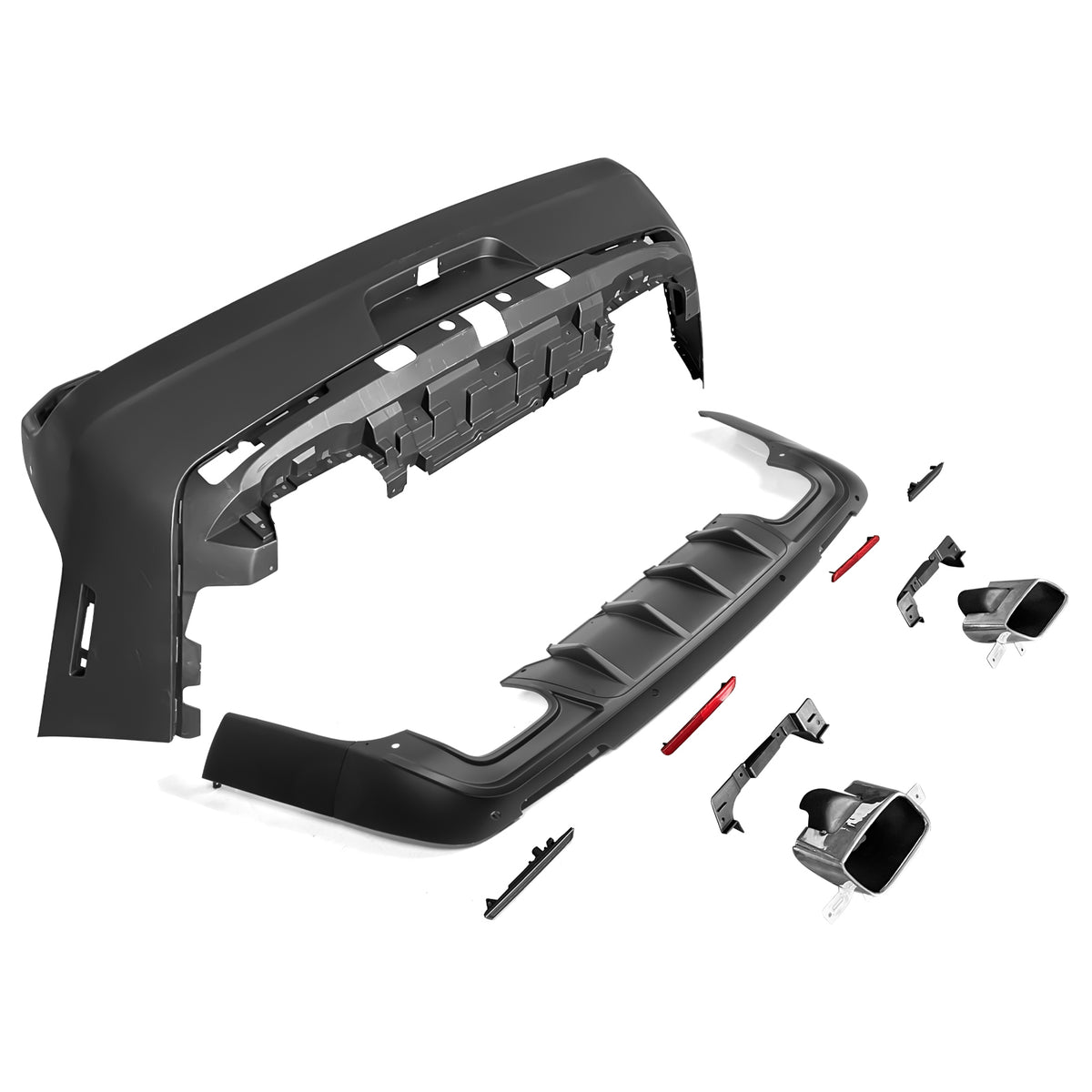 2008-2014 Dodge Challenger Front + Rear Bumper Cover + Diffuser PP