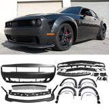 2008-2014 Dodge Challenger Front+Rear Bumper Cover+Lip+Diffuser PP