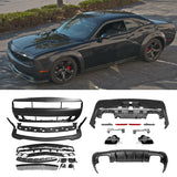 2008-2014 Dodge Challenger Front+Rear Bumper Cover+Lip+Diffuser PP