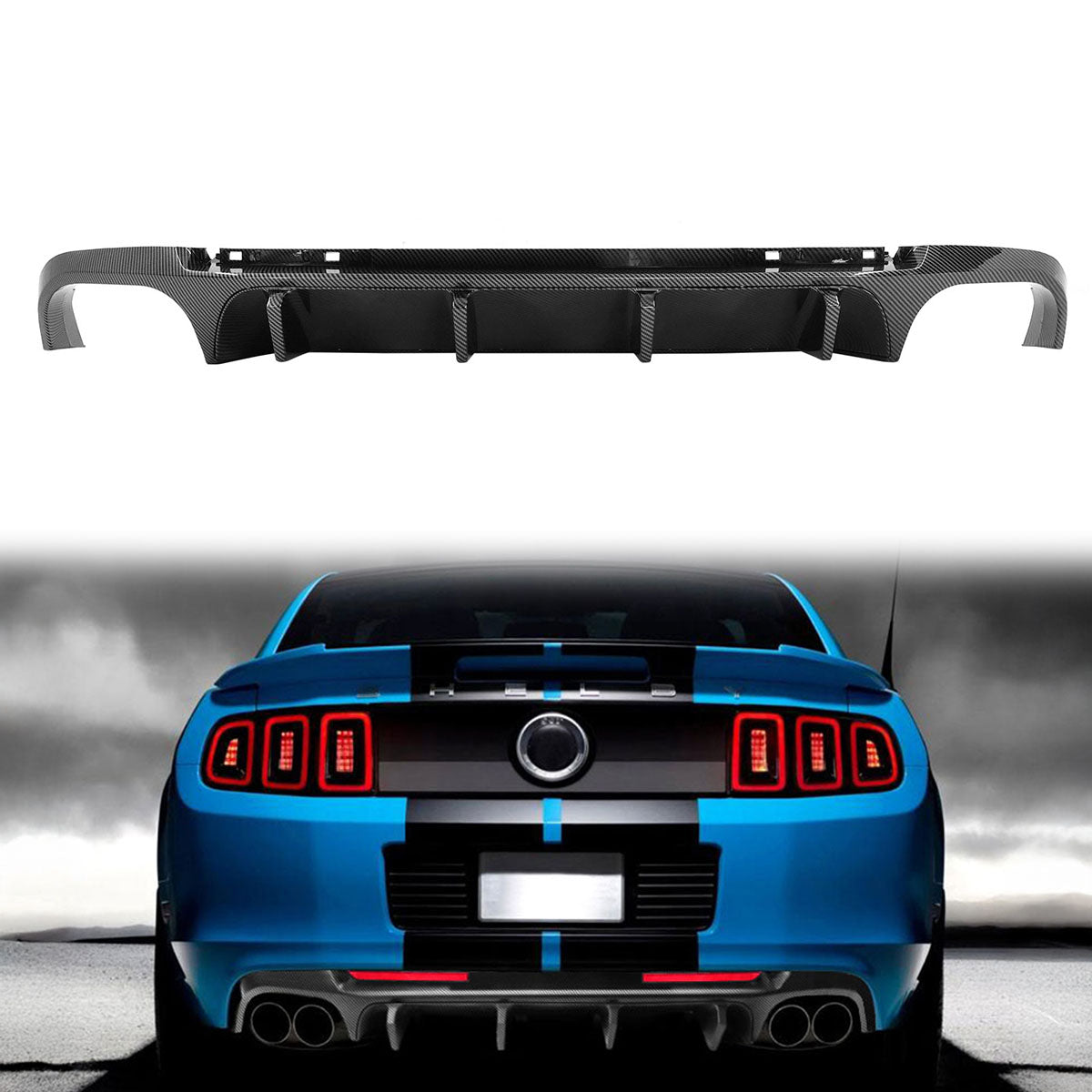 2013-2014 Ford Mustang GT500 Rear Diffuser Lip + Fin PP
