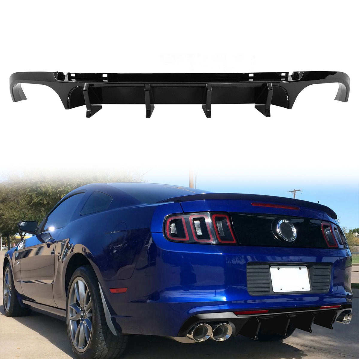 2013-2014 Ford Mustang GT500 Rear Diffuser Lip + Fin PP