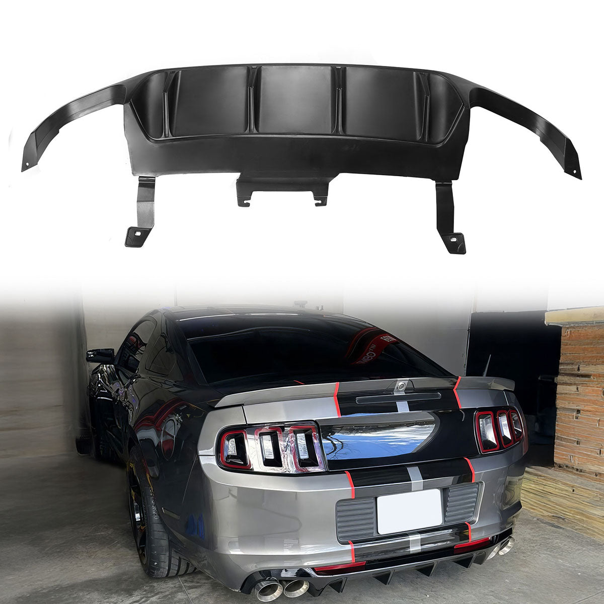 2013-2014 Ford Mustang GT500 Rear Diffuser Lip + Fin PP
