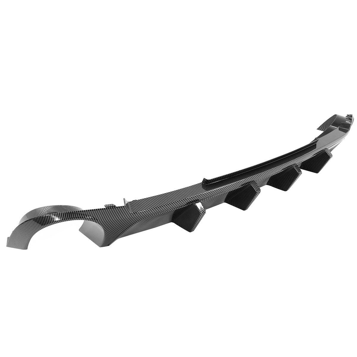 2013-2014 Ford Mustang V6 GT Carbon Fiber Print Rear Bumper Lip V2 PP
