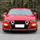 2018-2023 Ford Mustang GT500 Style Front Bumper Cover Lip LED Grille