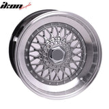 (2) 17X8.5 +25 5X100 / 5X114.3 Step Lip Deep Dish Mesh Wheels Rims