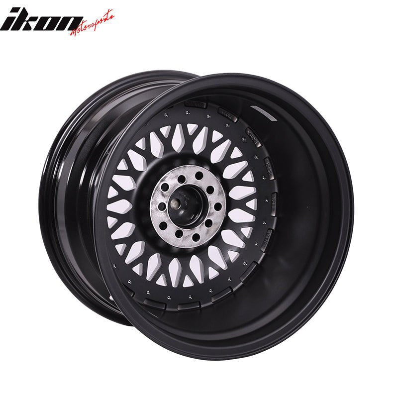 (2) 17X8.5 +25 5X100 / 5X114.3 Step Lip Deep Dish Mesh Wheels Rims