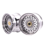 (2) 17X10 +25 5X100 / 5X114.3 Step Lip Deep Dish Mesh Wheels Rims