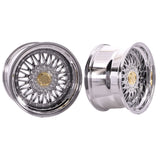 (2) 17X10 +25 5X100 / 5X114.3 Step Lip Deep Dish Mesh Wheels Rims