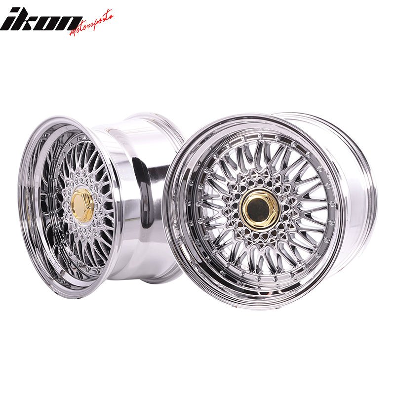 (2) 17X10 +25 5X100 / 5X114.3 Step Lip Deep Dish Mesh Wheels Rims