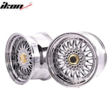 (2) 17X10 +25 5X100 / 5X114.3 Step Lip Deep Dish Mesh Wheels Rims