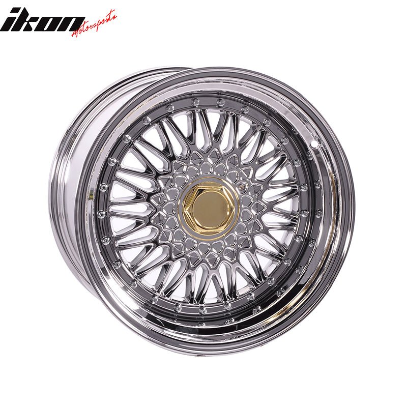 (2) 17X10 +25 5X100 / 5X114.3 Step Lip Deep Dish Mesh Wheels Rims