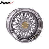 (2) 17X10 +25 5X100 / 5X114.3 Step Lip Deep Dish Mesh Wheels Rims