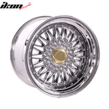(2) 17X10 +25 5X100 / 5X114.3 Step Lip Deep Dish Mesh Wheels Rims