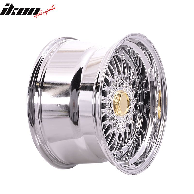 (2) 17X10 +25 5X100 / 5X114.3 Step Lip Deep Dish Mesh Wheels Rims