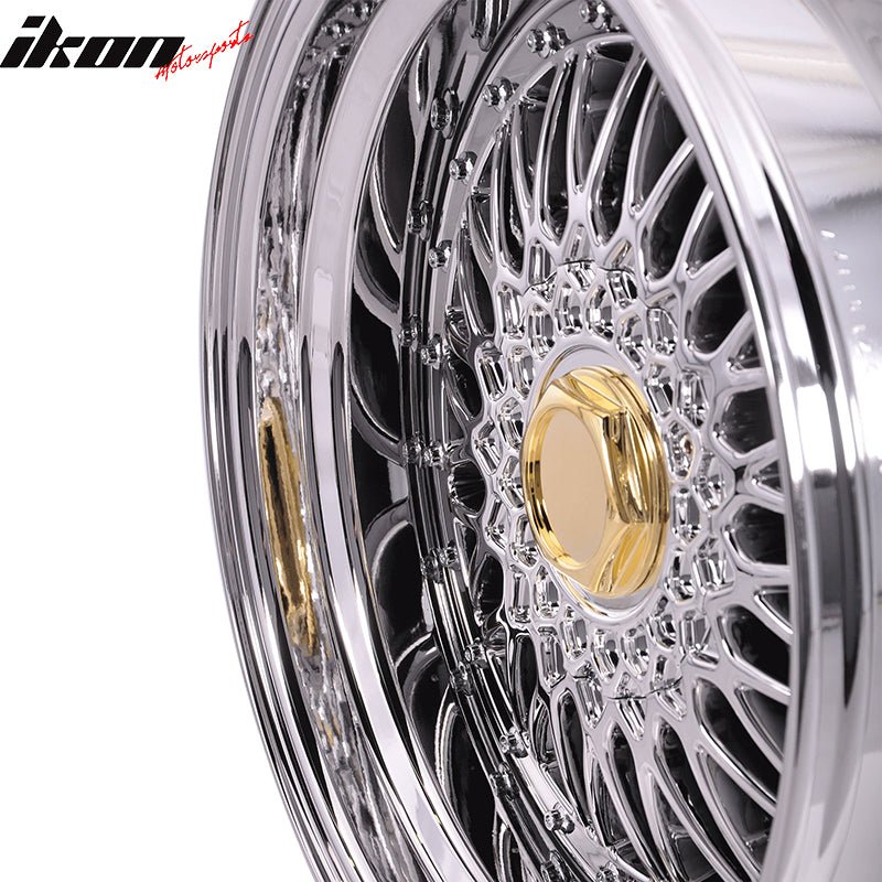 (2) 17X10 +25 5X100 / 5X114.3 Step Lip Deep Dish Mesh Wheels Rims