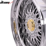 (2) 17X10 +25 5X100 / 5X114.3 Step Lip Deep Dish Mesh Wheels Rims