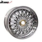 (2) 18X8.0 +35 5X114.3 / 5X120 Step Lip Deep Dish Mesh Wheels Rims