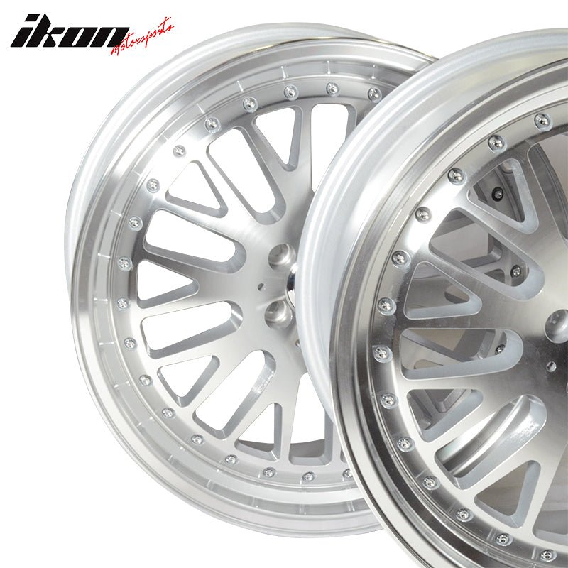 (2) 18X8.5 +35 5X100 Step Lip Mesh Wheels Rims Replacement Car Wheel