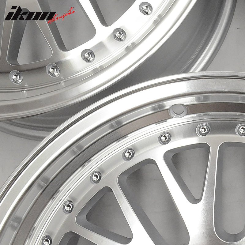 (2) 18X8.5 +35 5X100 Step Lip Mesh Wheels Rims Replacement Car Wheel