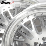 (2) 18X8.5 +35 5X100 Step Lip Mesh Wheels Rims Replacement Car Wheel