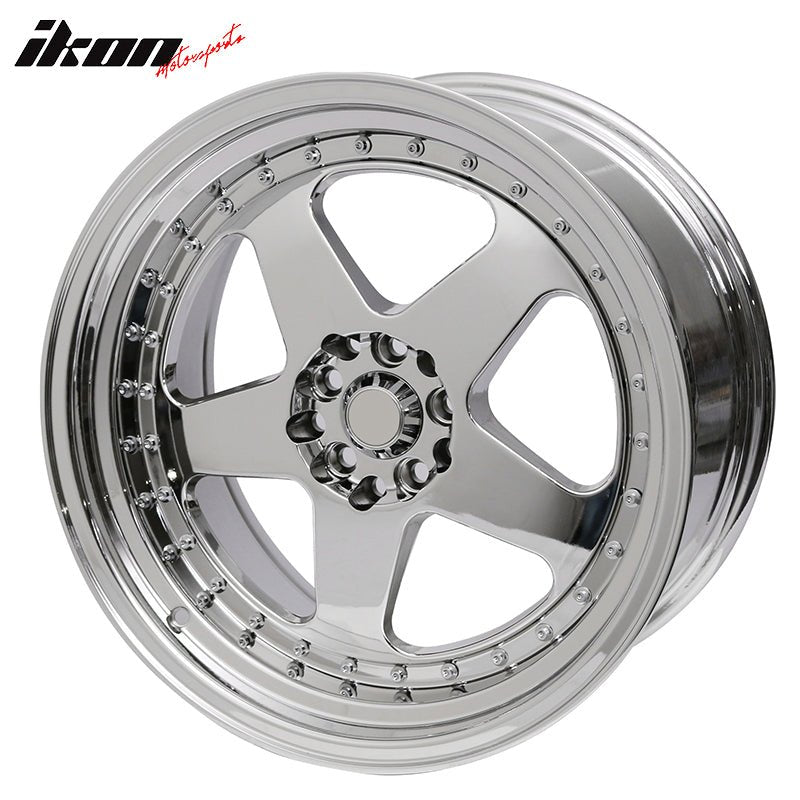 (4) 18X10 +30 5X100 / 5X114.3 Step Lip 5 Spoke Wheels Rims Accessories