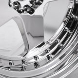 (2) 18X9.0 +30 5X100 / 5X114.3 Step Lip 5 Spoke Wheels Rim Accessories