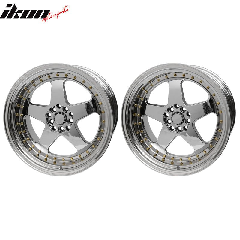 (2) 18X9.0 +30 5X100 / 5X114.3 Step Lip 5 Spoke Wheels Rim Replacement