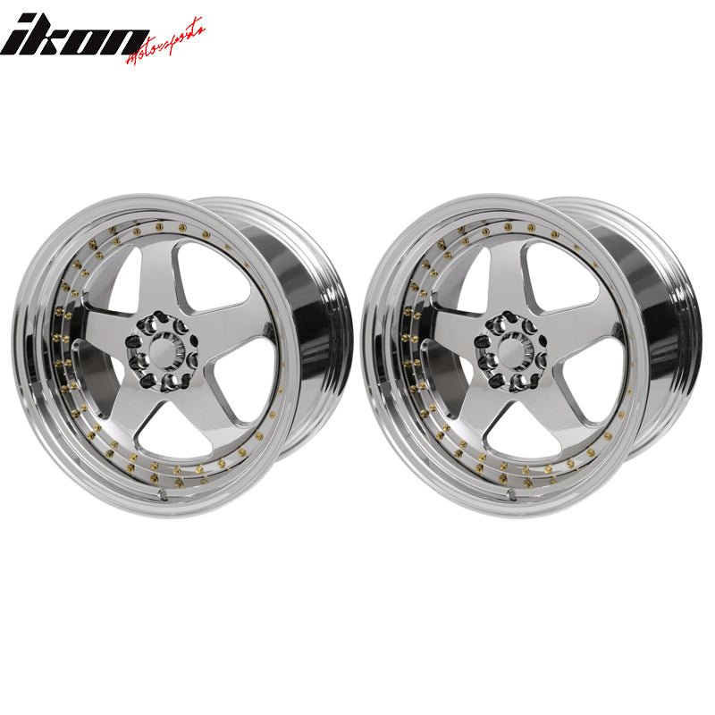 (2) 18X9.0 +30 5X100 / 5X114.3 Step Lip 5 Spoke Wheels Rim Replacement