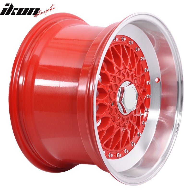 (2) 17X10 +30 5X100 / 5X114.3 Step Lip Deep Dish Mesh Wheels Rims Kit