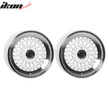 (2) 17X8.5 +25 5X100 / 5X114.3 Step Lip Deep Dish Mesh Wheels Rim Pair