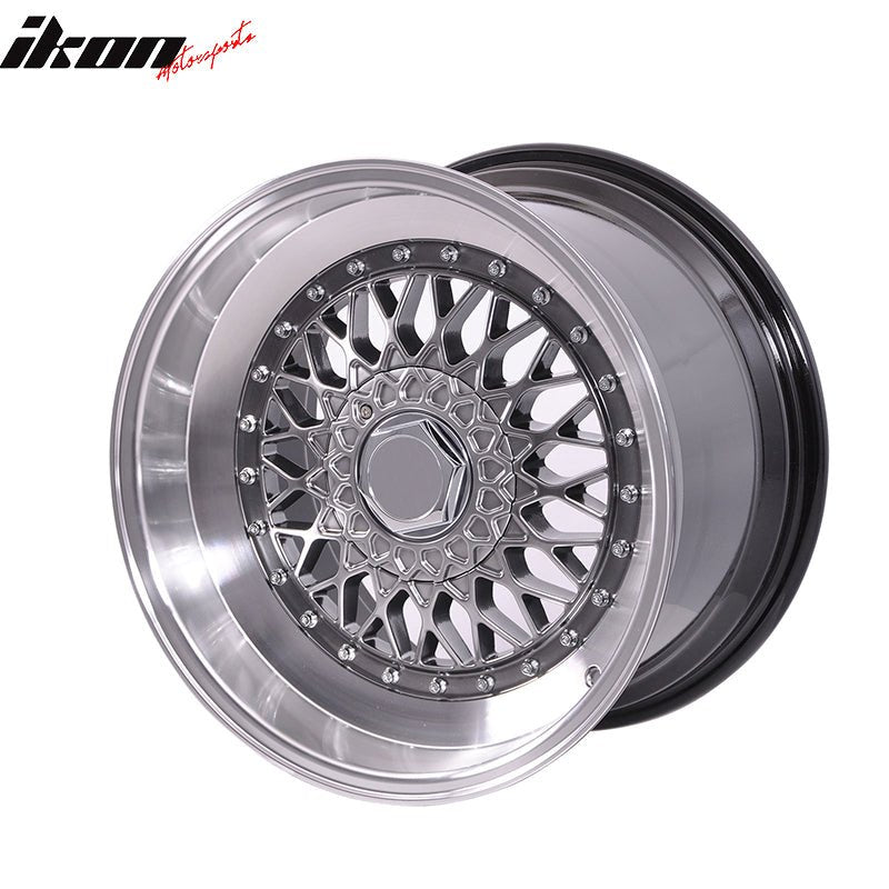 (4) 17X8.5 +25 5X100 / 5X114.3 Step Lip Deep Dish Mesh Wheels Rims