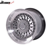 (4) 17X8.5 +25 5X100 / 5X114.3 Step Lip Deep Dish Mesh Wheels Rims