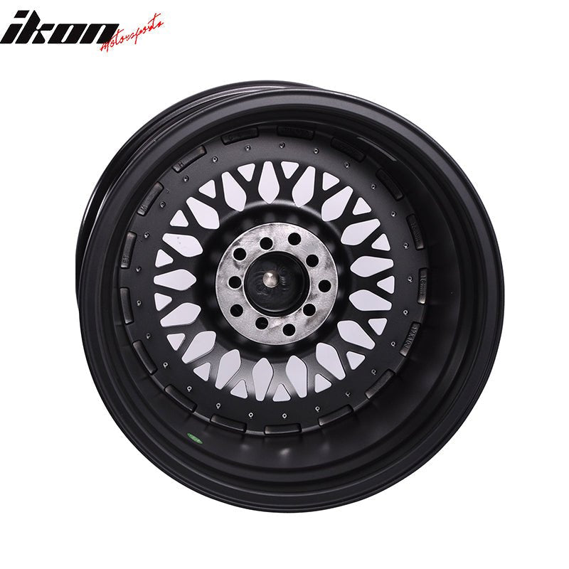 (4) 17X8.5 +25 5X100 / 5X114.3 Step Lip Deep Dish Mesh Wheels Rims