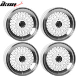 (4) 17X8.5 +25 5X100 / 5X114.3 Step Lip Deep Dish Mesh Wheels Rims